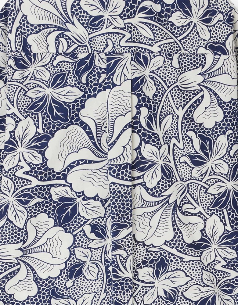 Boys Floral Erian Shirt in Blue