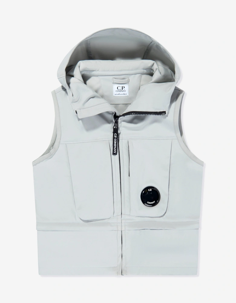C.P. Company Boys Hooded Gilet in Grey