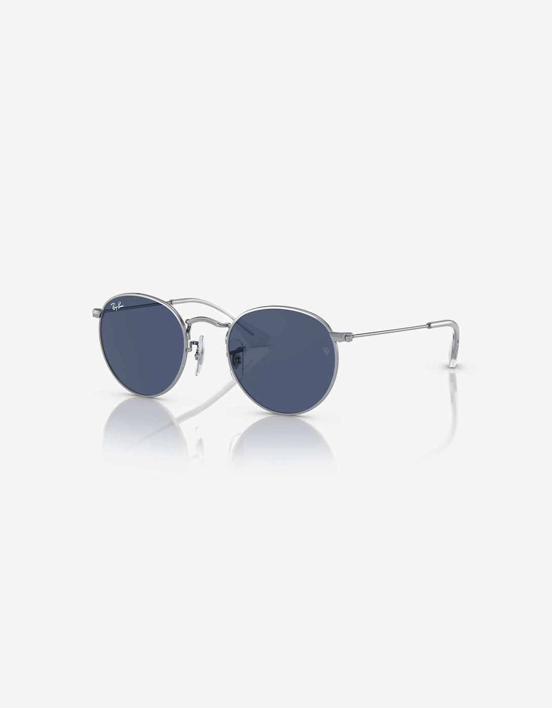 Kids Round Sunglasses in Silver, 5 of 4