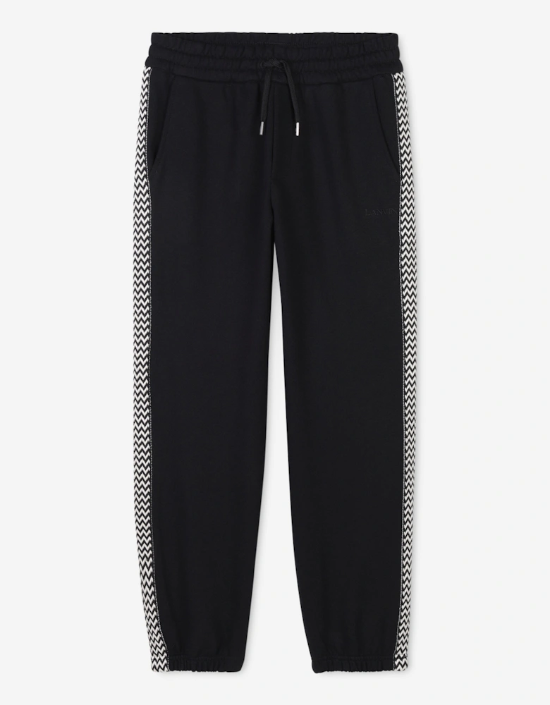 Boys Embroidered Logo Joggers in Black