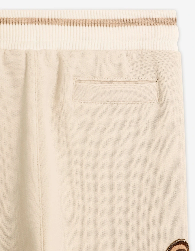 Baby Leopard Logo Joggers in Ivory