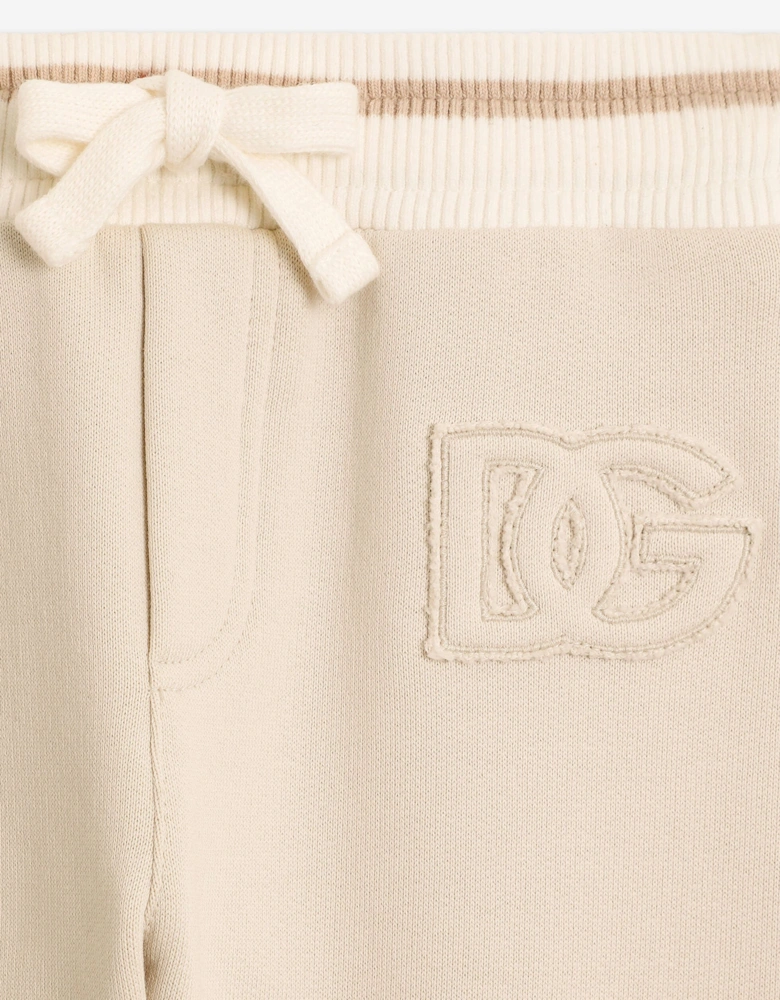 Baby Leopard Logo Joggers in Ivory