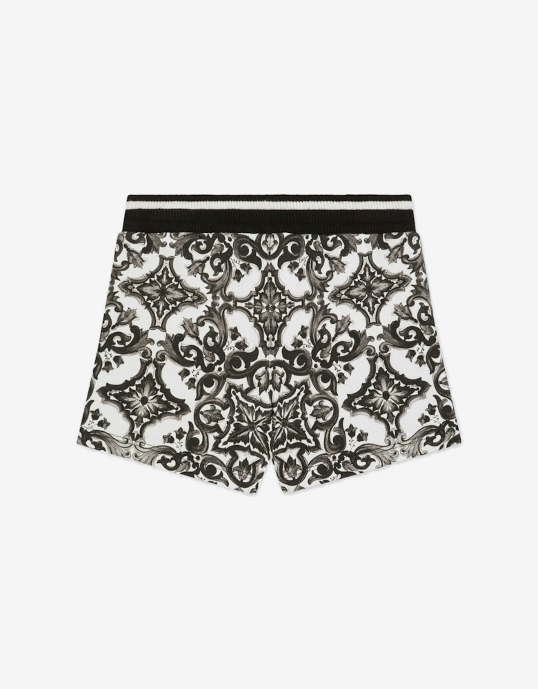 Baby Boys Majolica Print Shorts in Black