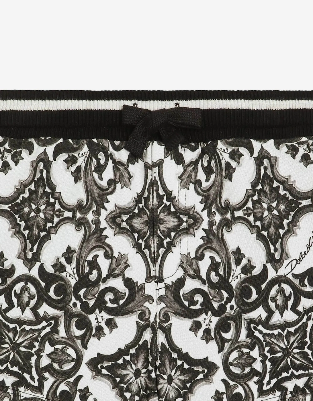 Baby Boys Majolica Print Shorts in Black