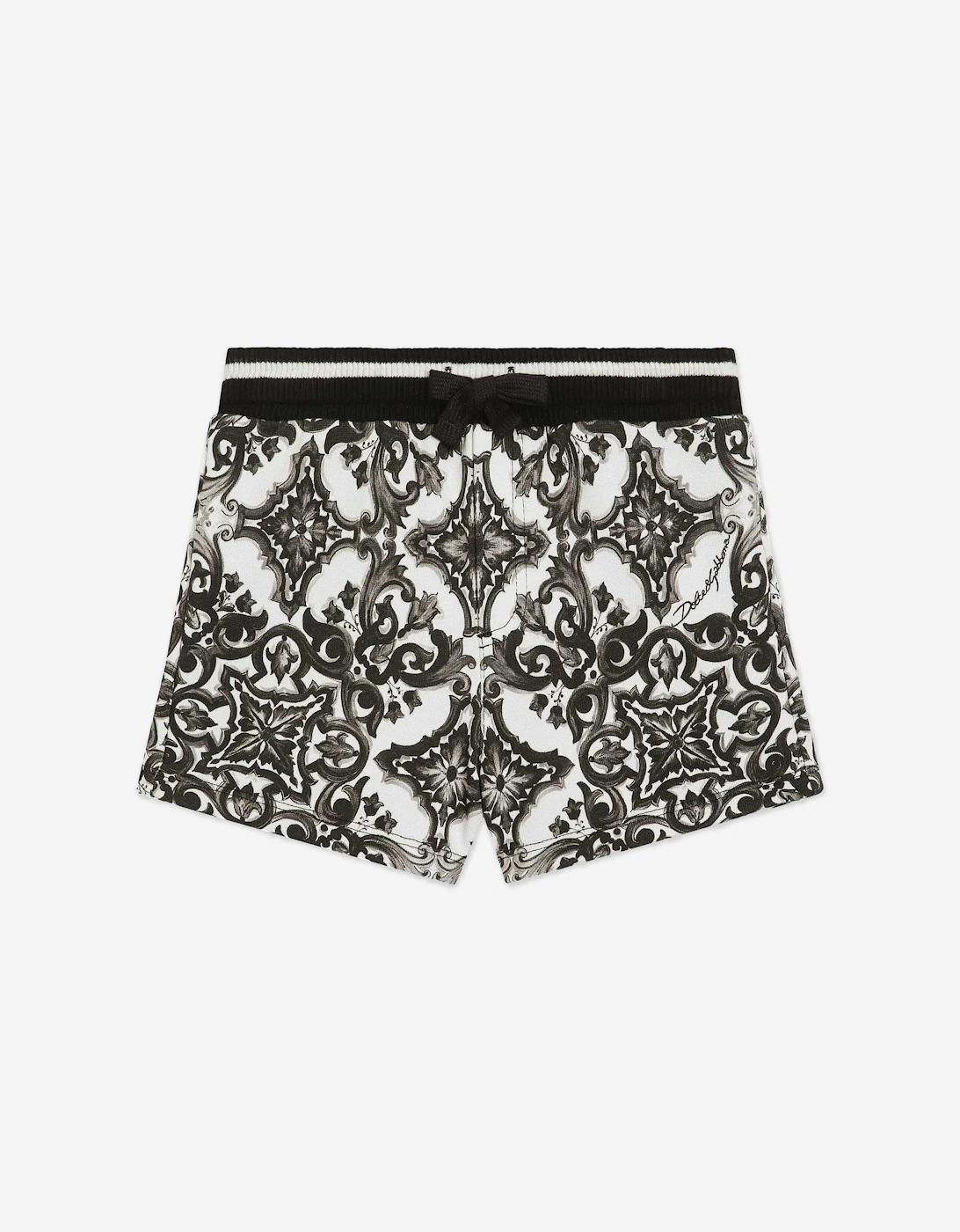 Baby Boys Majolica Print Shorts in Black, 5 of 4
