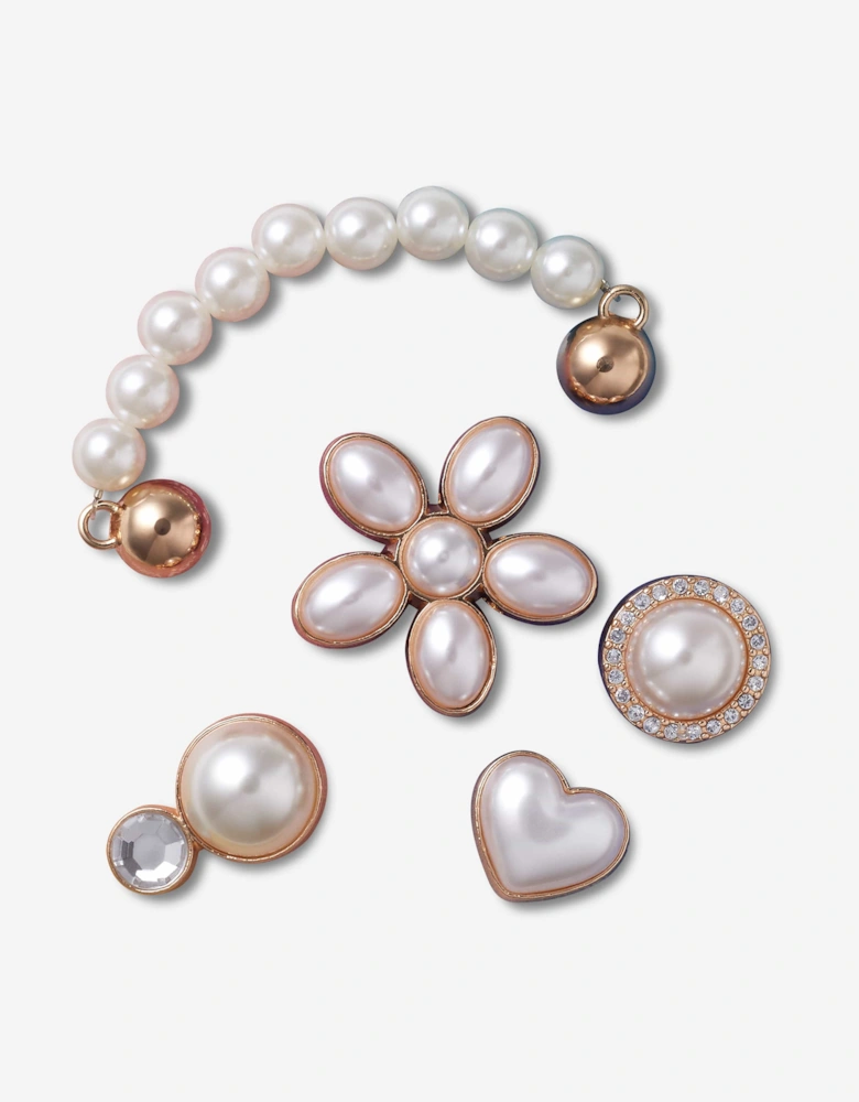 Girls Dainty Pearl Jewellery Jibbitz™ 5 Pack in Multicolour