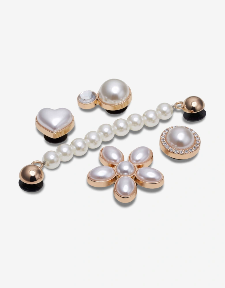 Girls Dainty Pearl Jewellery Jibbitz™ 5 Pack in Multicolour