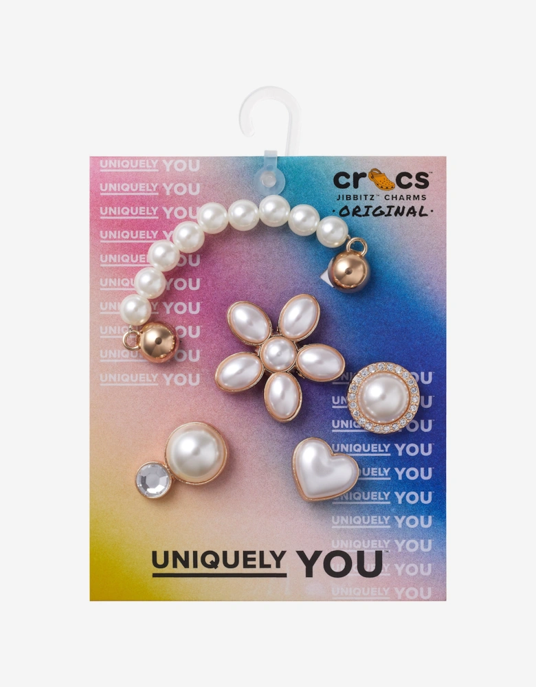 Girls Dainty Pearl Jewellery Jibbitz™ 5 Pack in Multicolour