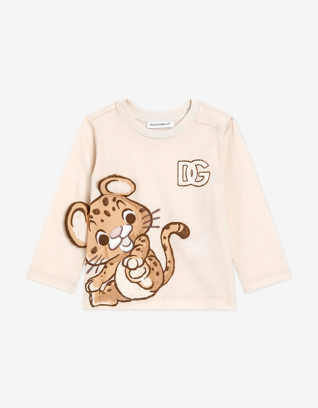 Baby Boys Leopard Long Sleeve T-Shirt in Beige, 5 of 4