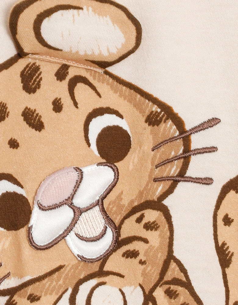 Baby Boys Leopard Long Sleeve T-Shirt in Beige
