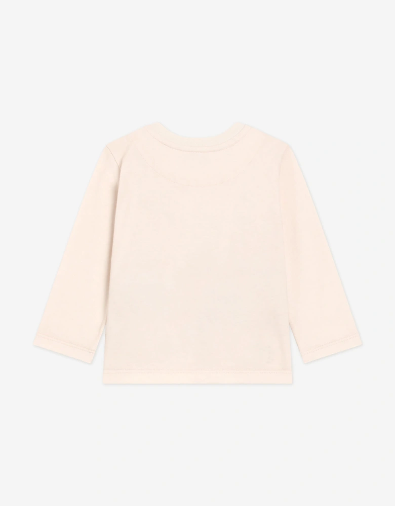 Baby Boys Leopard Long Sleeve T-Shirt in Beige