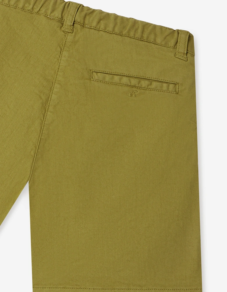 Girls Cotton Shorts in Green