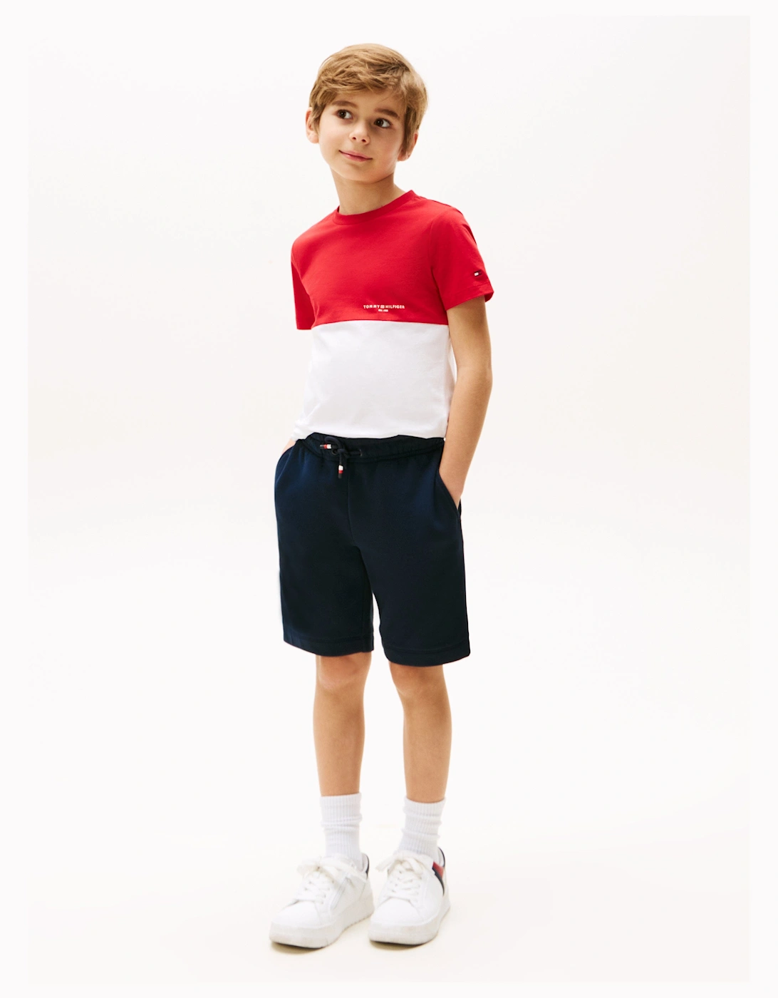Boys Colourblock Short Set in Red, 4 of 3