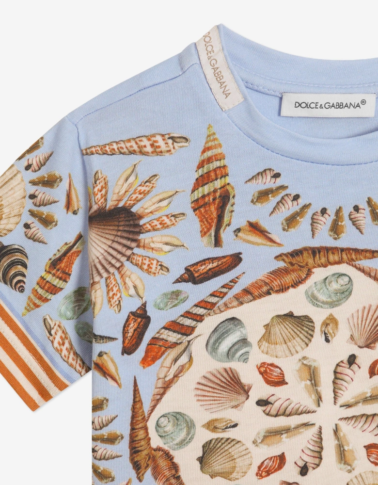 Baby Boys Shell Print T-Shirt in Blue