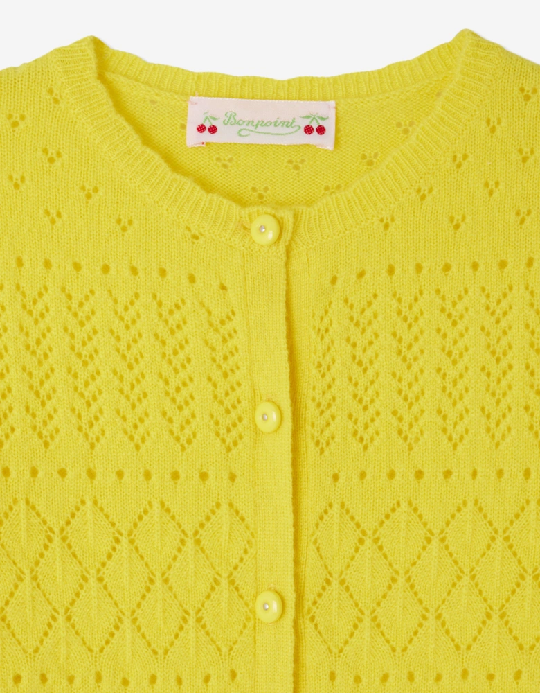 Girls Enza Cardigan in Yellow