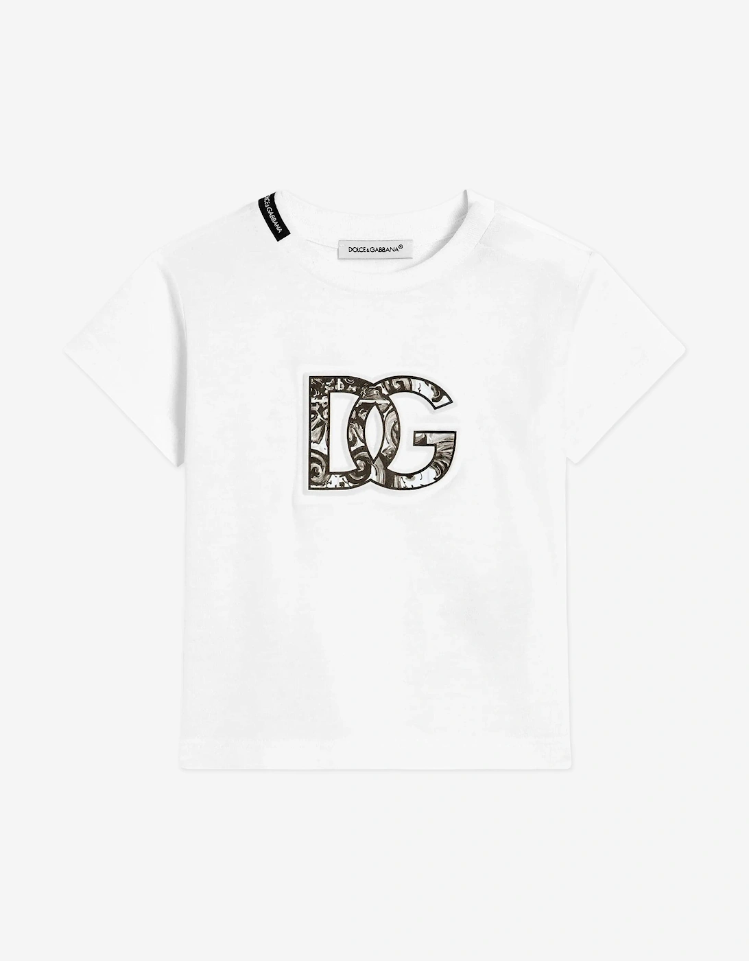 Baby Boys Embossed Logo T-Shirt in White, 5 of 4