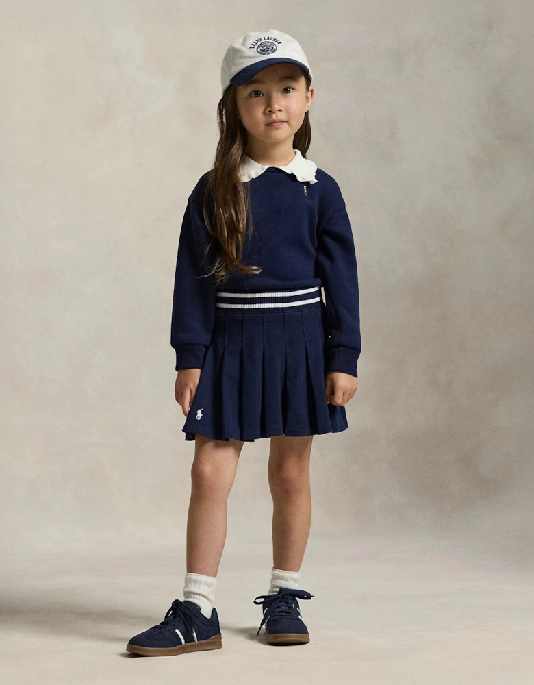 Girls Pleated Skort in Navy