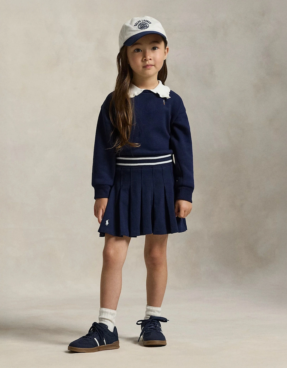 Girls Pleated Skort in Navy