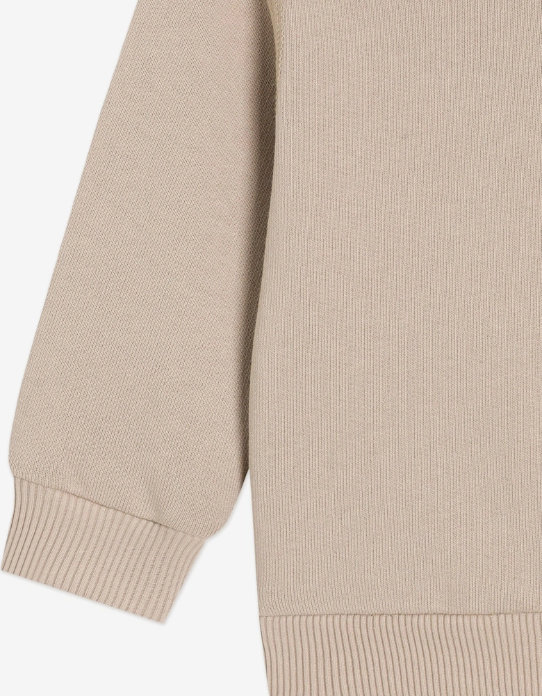 Baby Boys Logo Zip Up Top in Beige