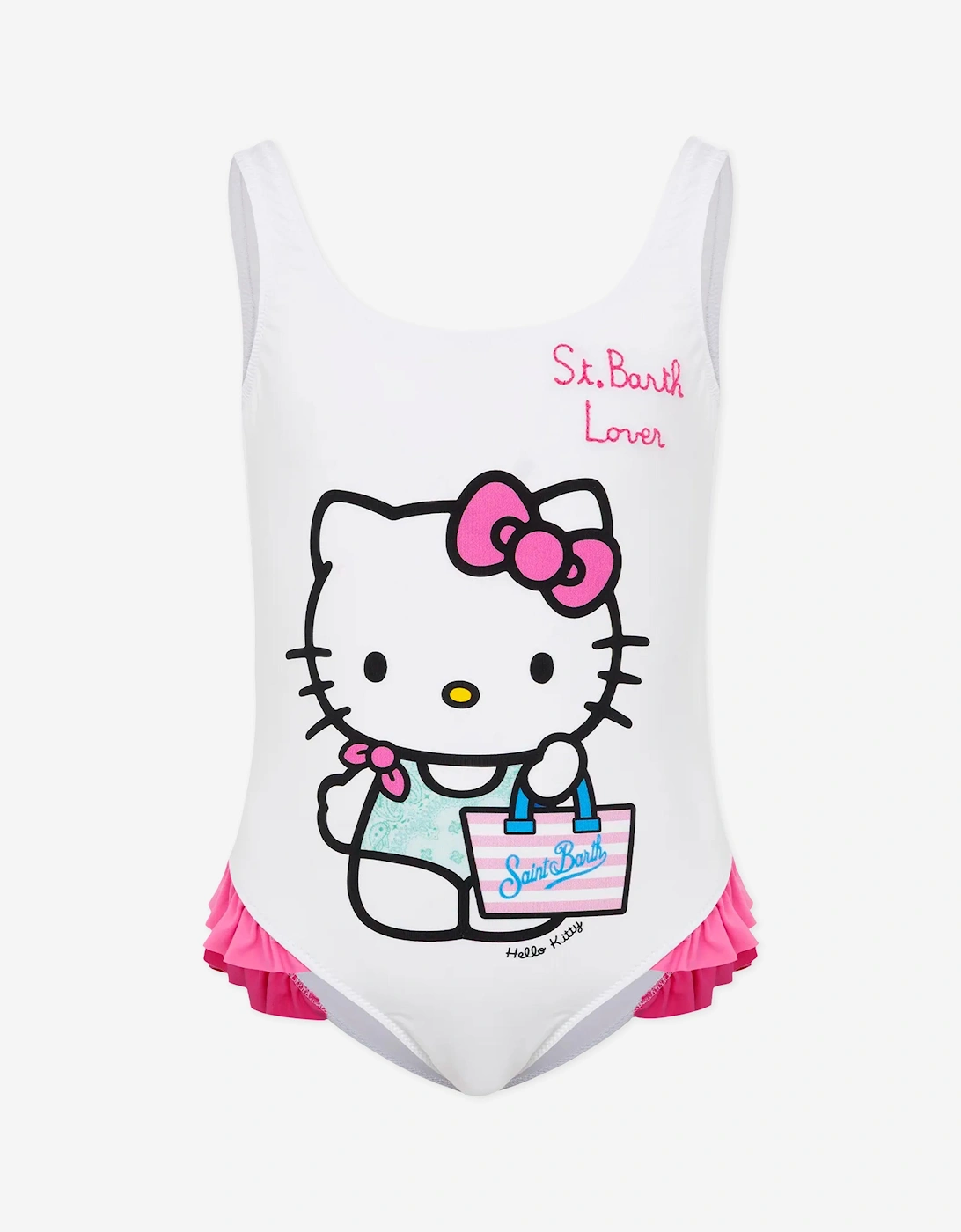 Girls Hello Kitty SB Lover Swimsuit in White, 5 of 4