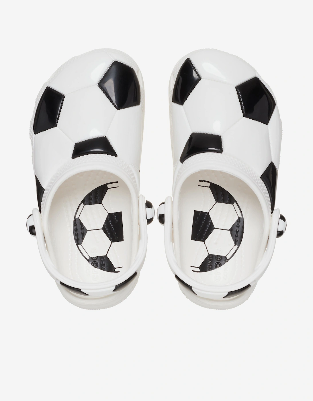 Kids Classic Soccer Ball Clog in White