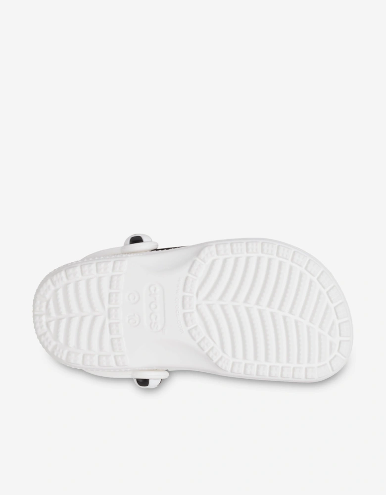 Kids Classic Soccer Ball Clog in White