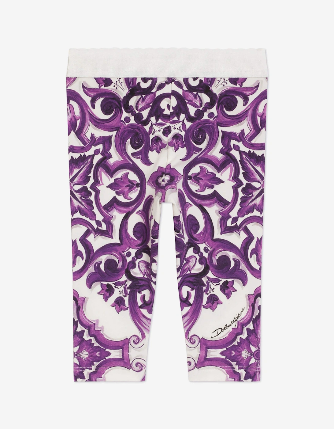 Baby Girls Majolica Print Leggings in Purple