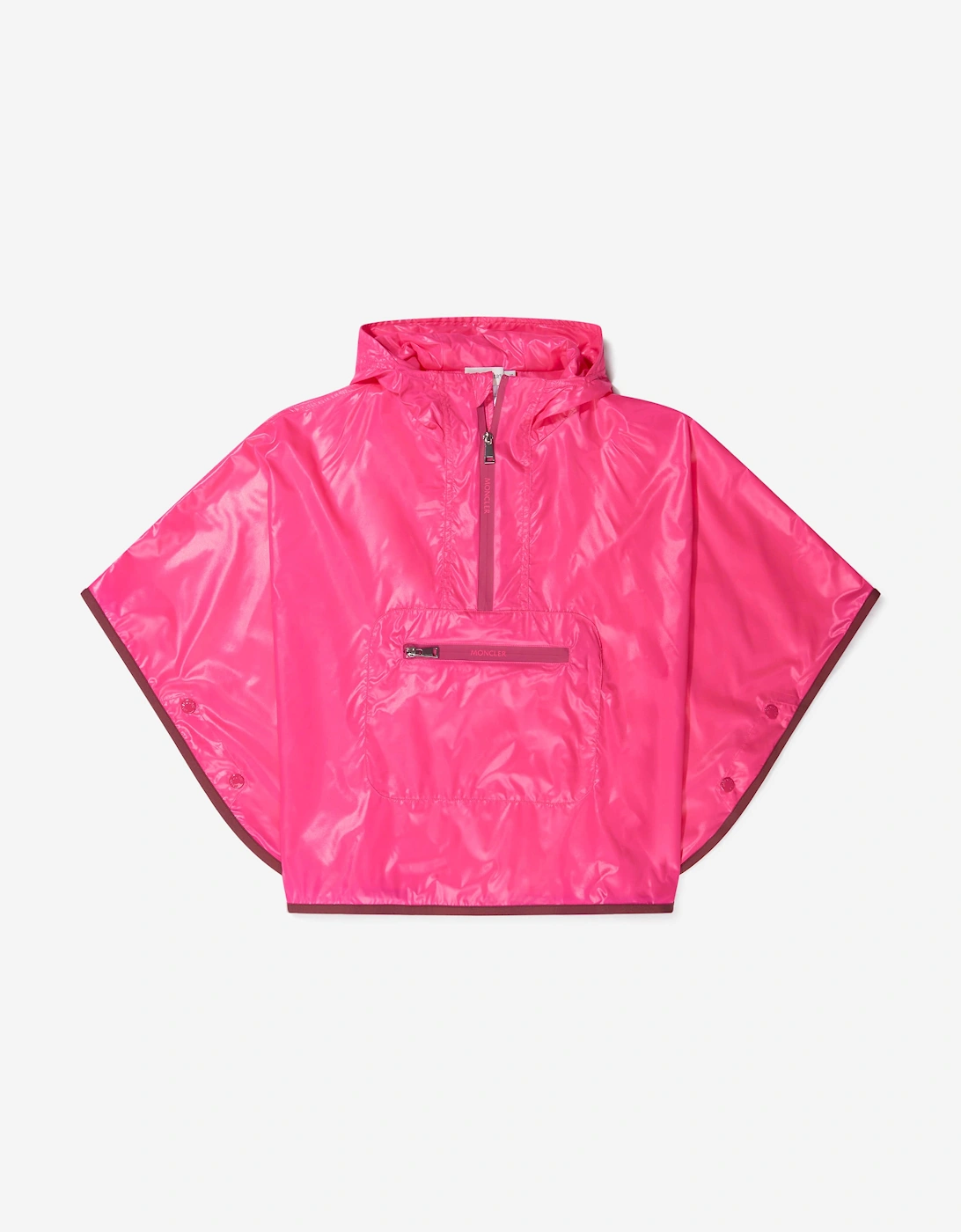 Girl's Moncler Enfant Girls Showerproof Hooded Cape - Pink - Size: L 8 - 10 yrs