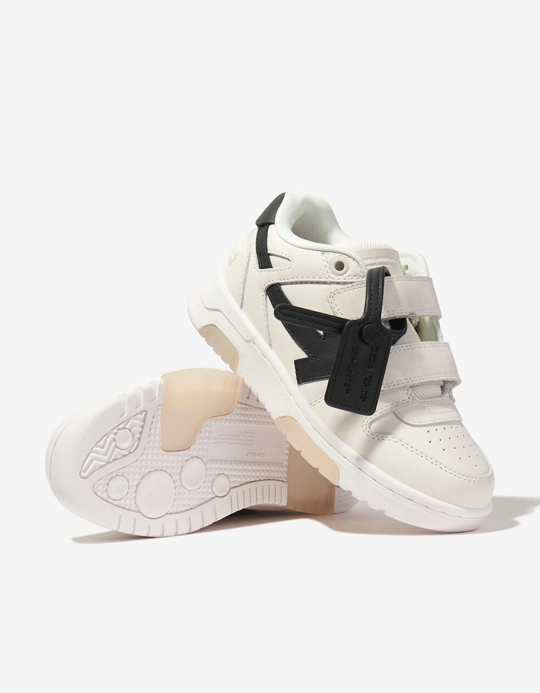 Kids Leather Out Of Office Straps Trainers in White
