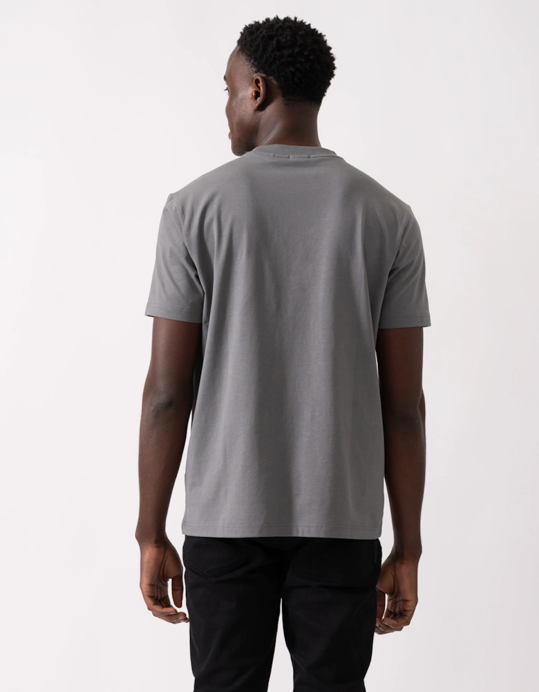 BOSS Green Tee Mens Stretch Cotton T-Shirt with Contrast Logo - Medium Grey 036
