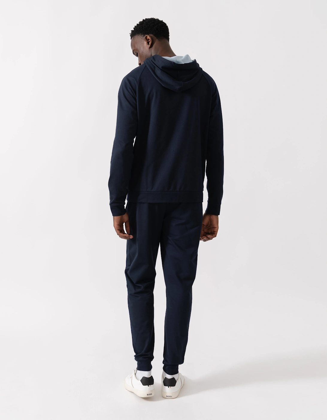 BOSS Orange Mens Authentic Zip Up Loungewear Hoodie 50545573 - Dark Blue 403