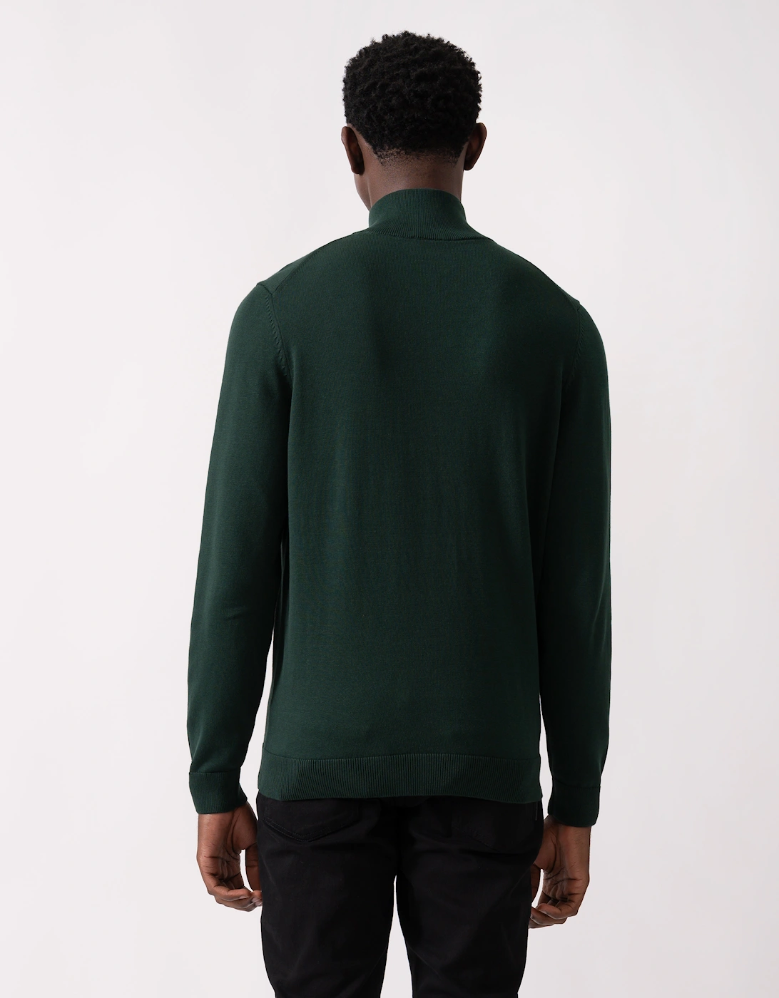 HUGO San Quintus-C Mens 1/4 Zip Pullover - Open Green 385