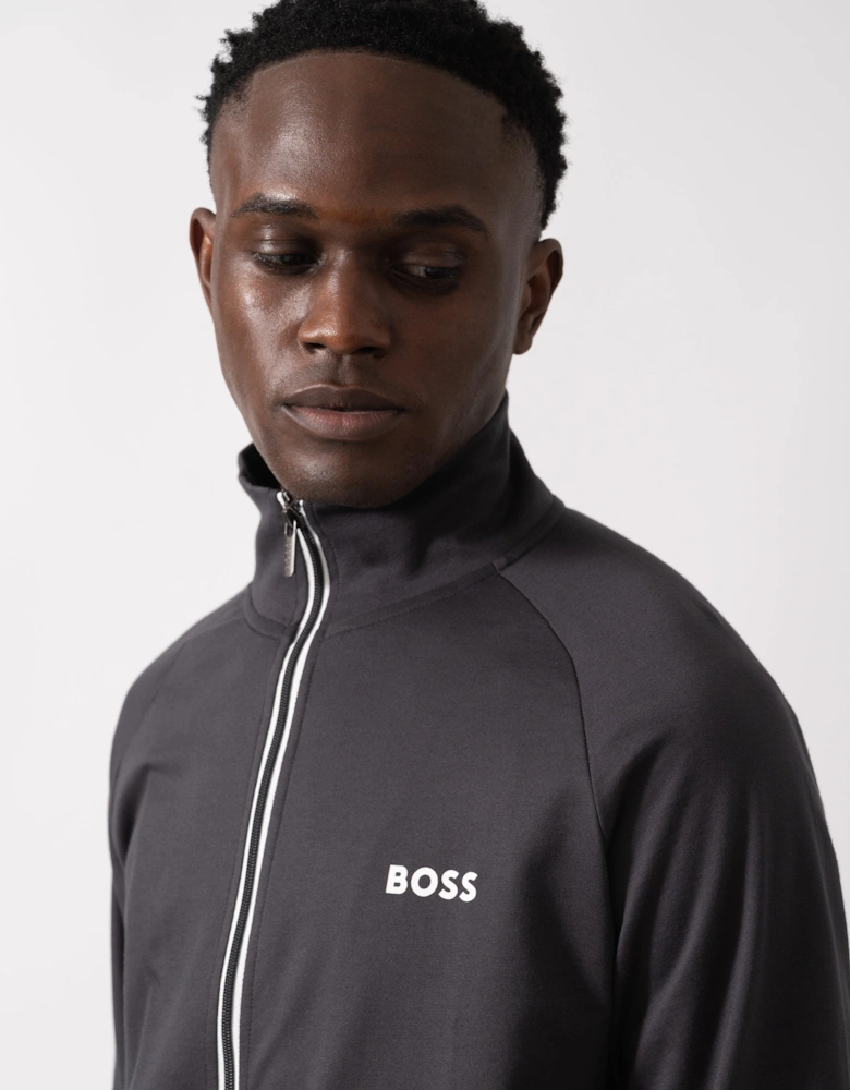 BOSS Orange Mens Authentic Zip Loungewear Jacket 50545564 - Dark Grey 021