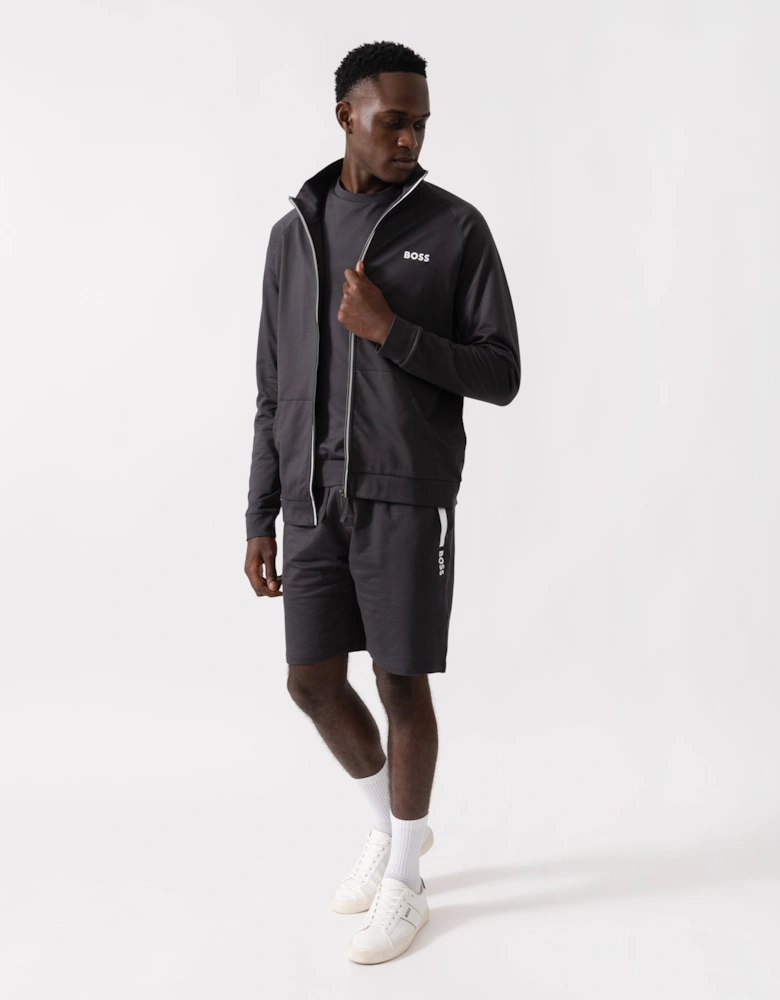 BOSS Orange Mens Authentic Zip Loungewear Jacket 50545564 - Dark Grey 021