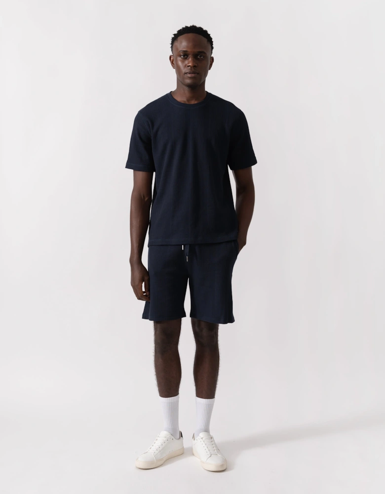 BOSS Orange Structure Mens Loungewear Shorts - Dark Blue 403