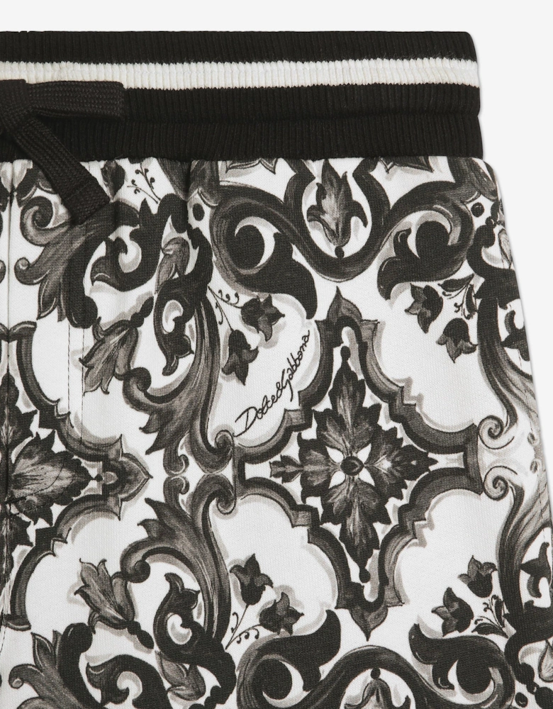 Boys Majolica Print Shorts in Black