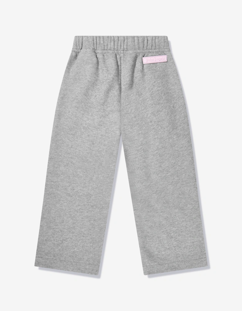 Girls Lurex Wide Leg Sweatpants in Grey