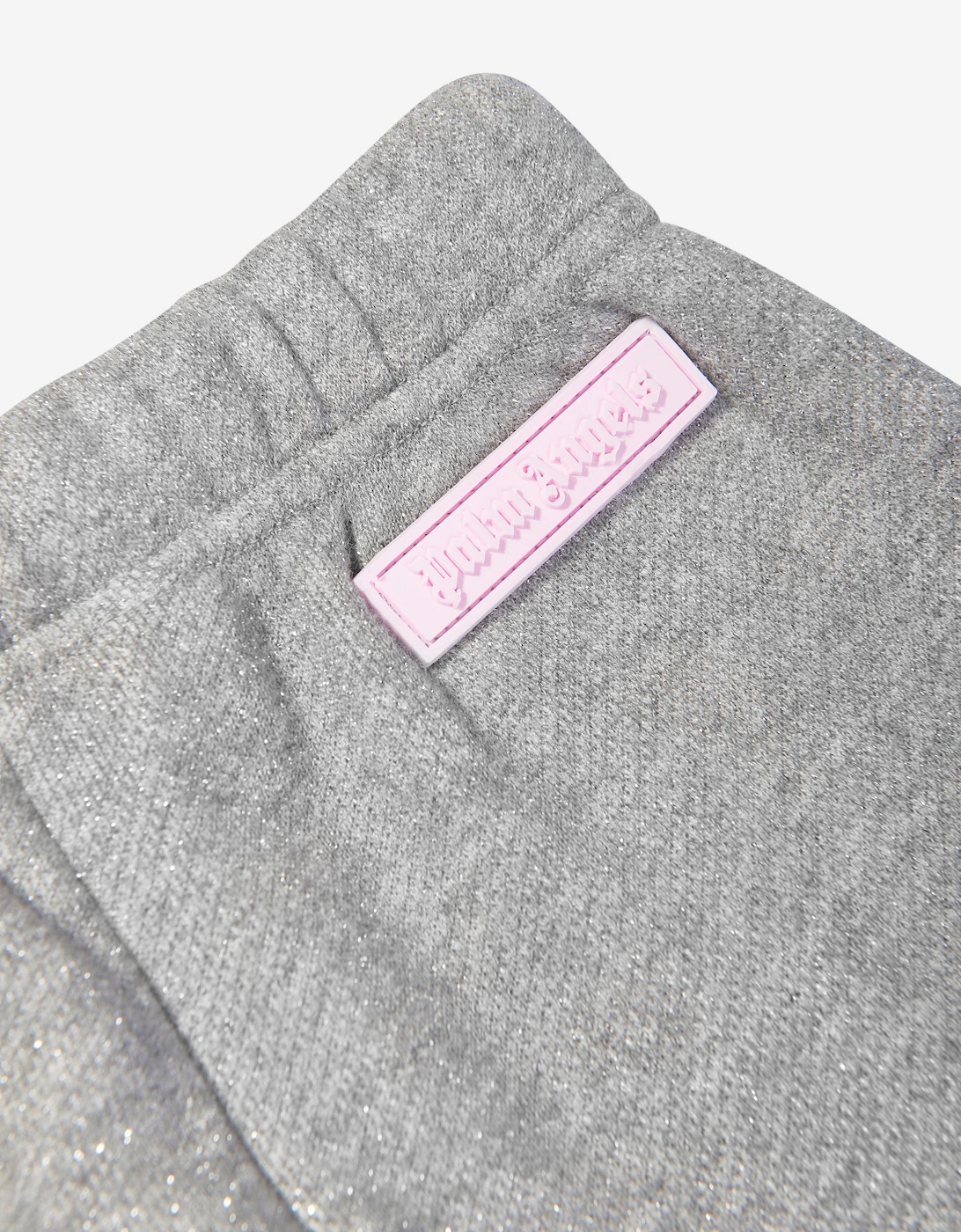 Girls Lurex Wide Leg Sweatpants in Grey