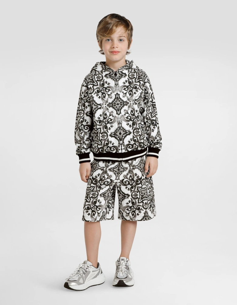 Boys Majolica Print Shorts in Black