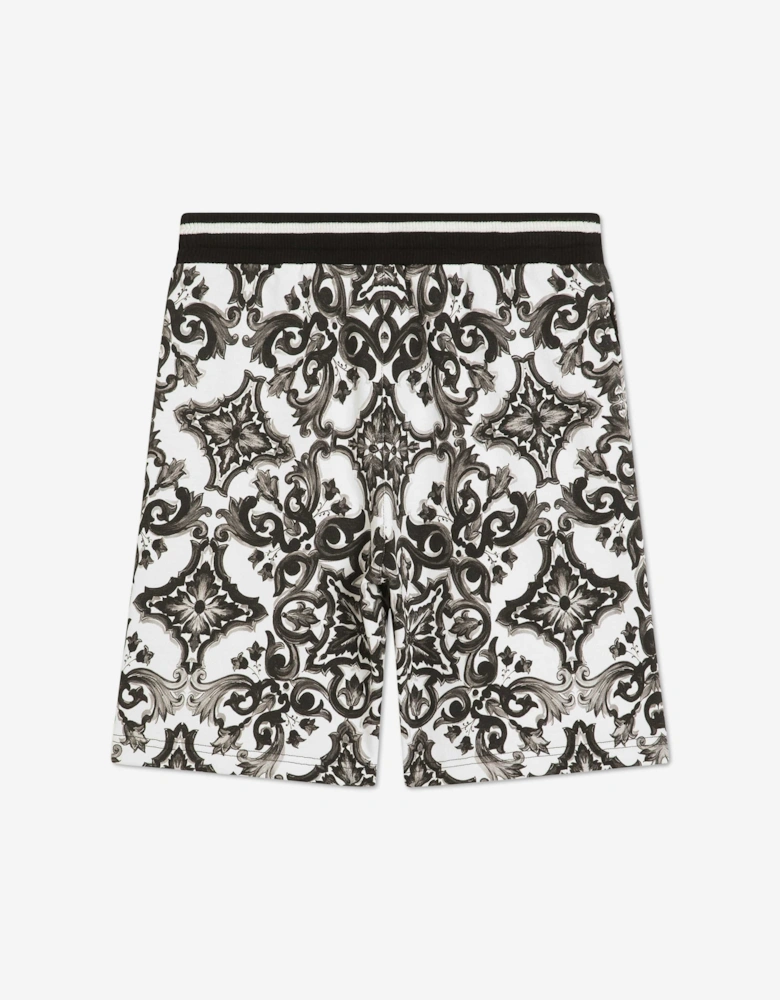 Boys Majolica Print Shorts in Black