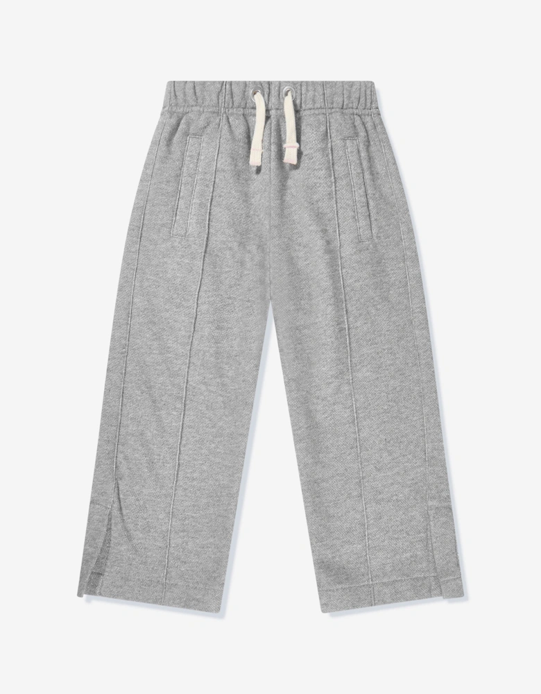 Girls Lurex Wide Leg Sweatpants in Grey