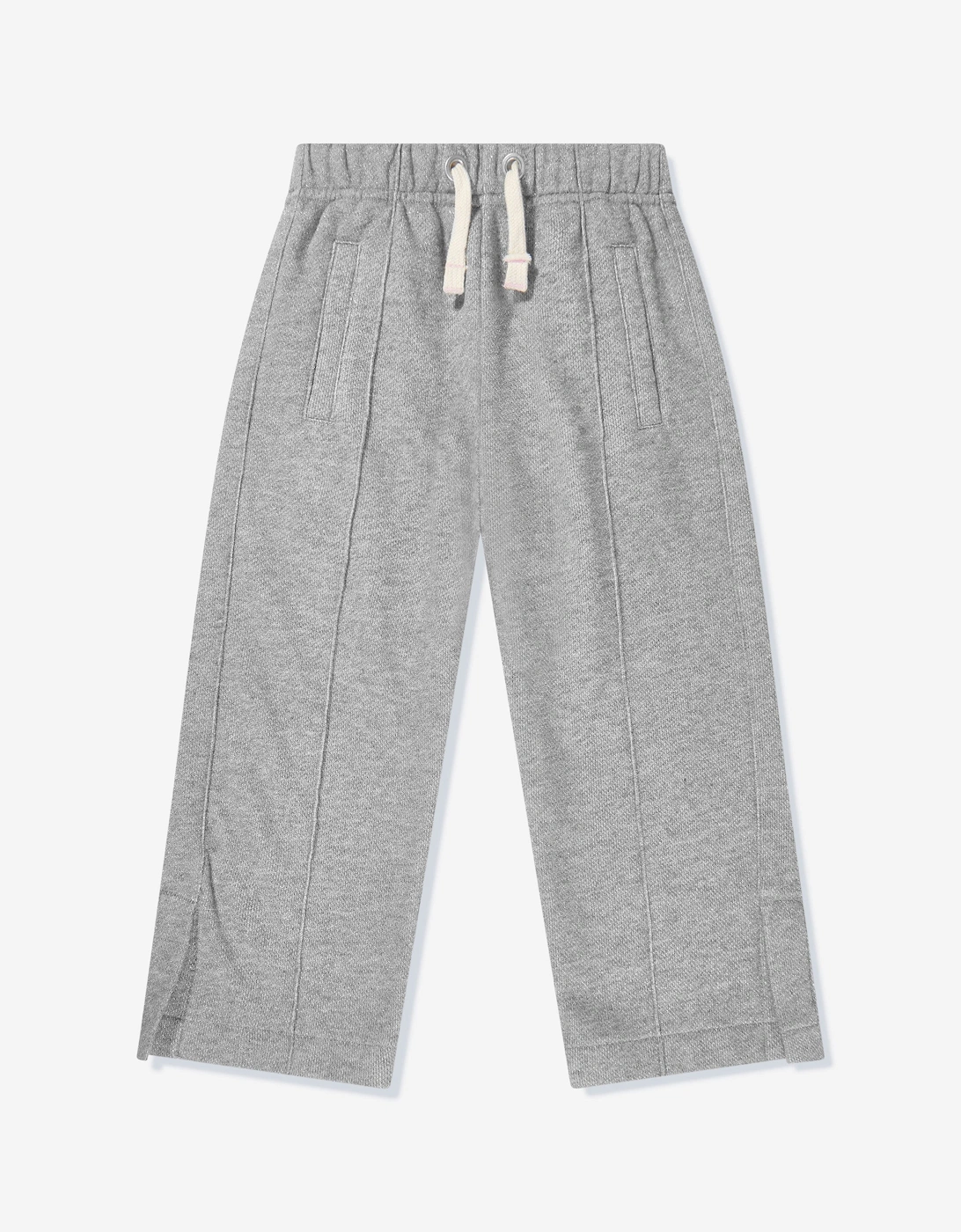 Girls Lurex Wide Leg Sweatpants in Grey, 5 of 4