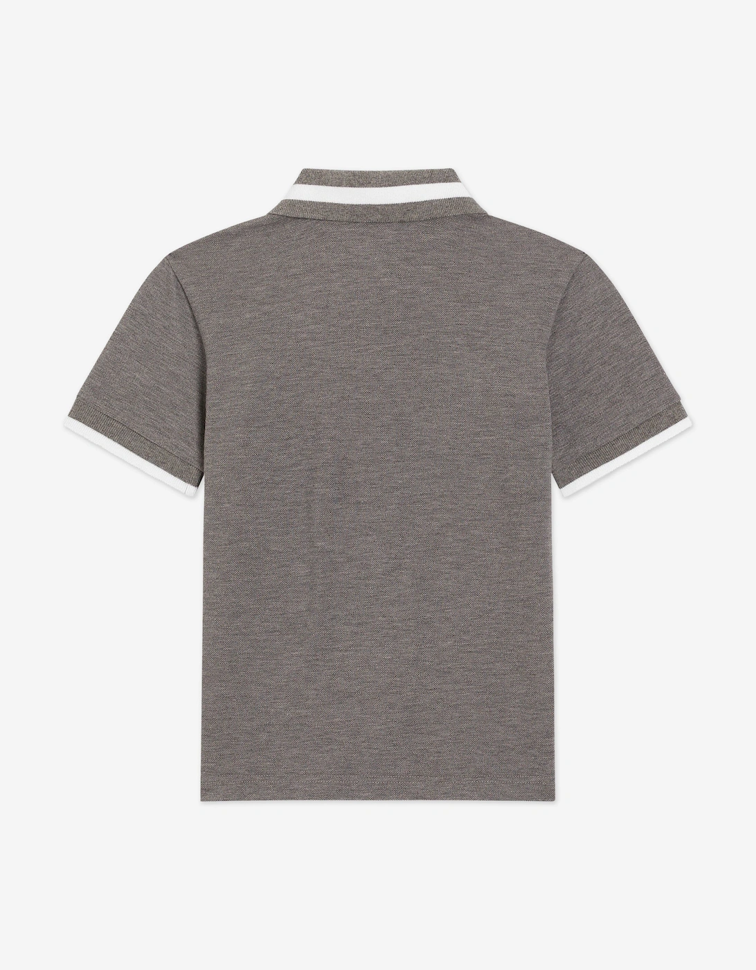 Boys Embroidered Logo Polo Shirt in Grey