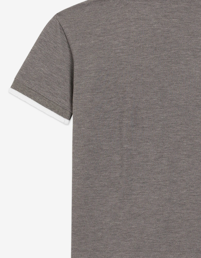 Boys Embroidered Logo Polo Shirt in Grey