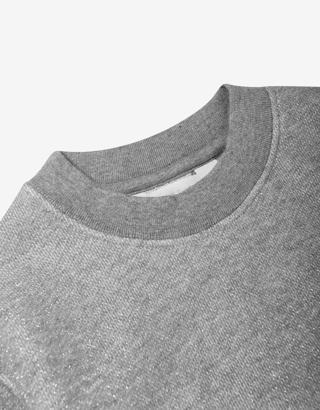 Girls Lurex Open Back Sweatshirt in Grey
