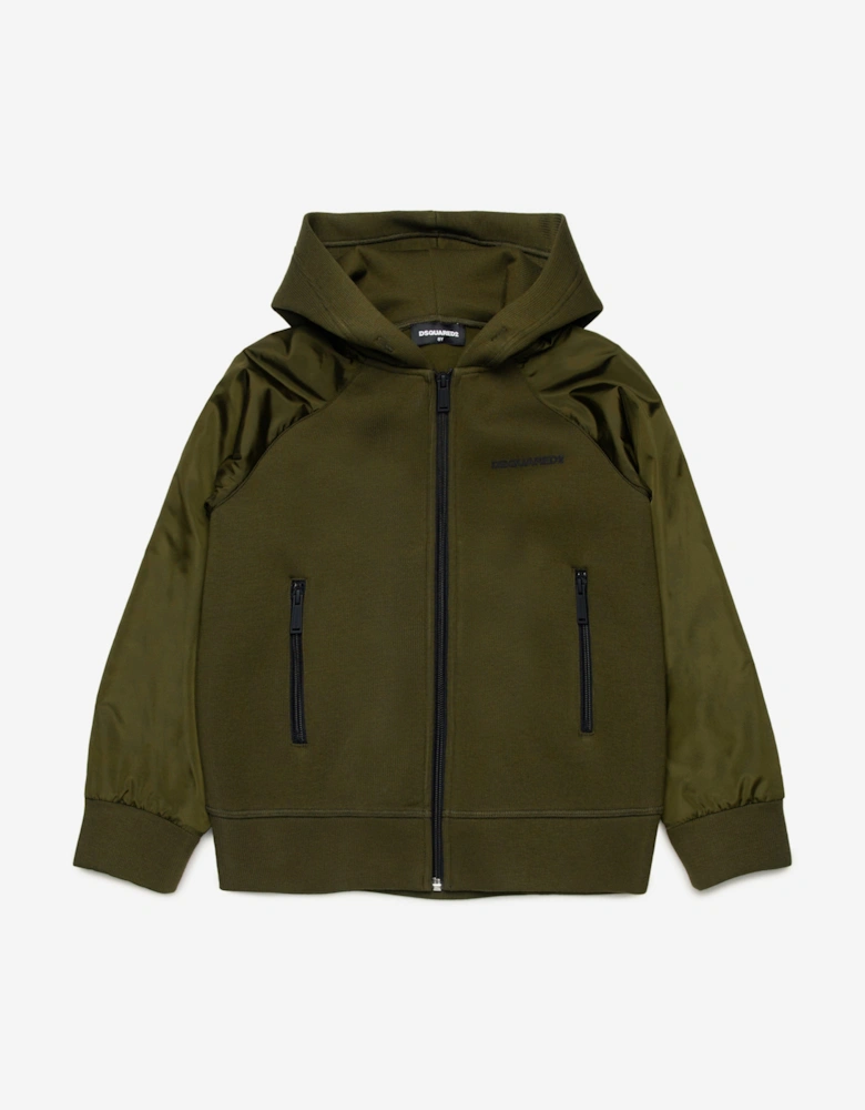 Kids Zip Up Top in Green