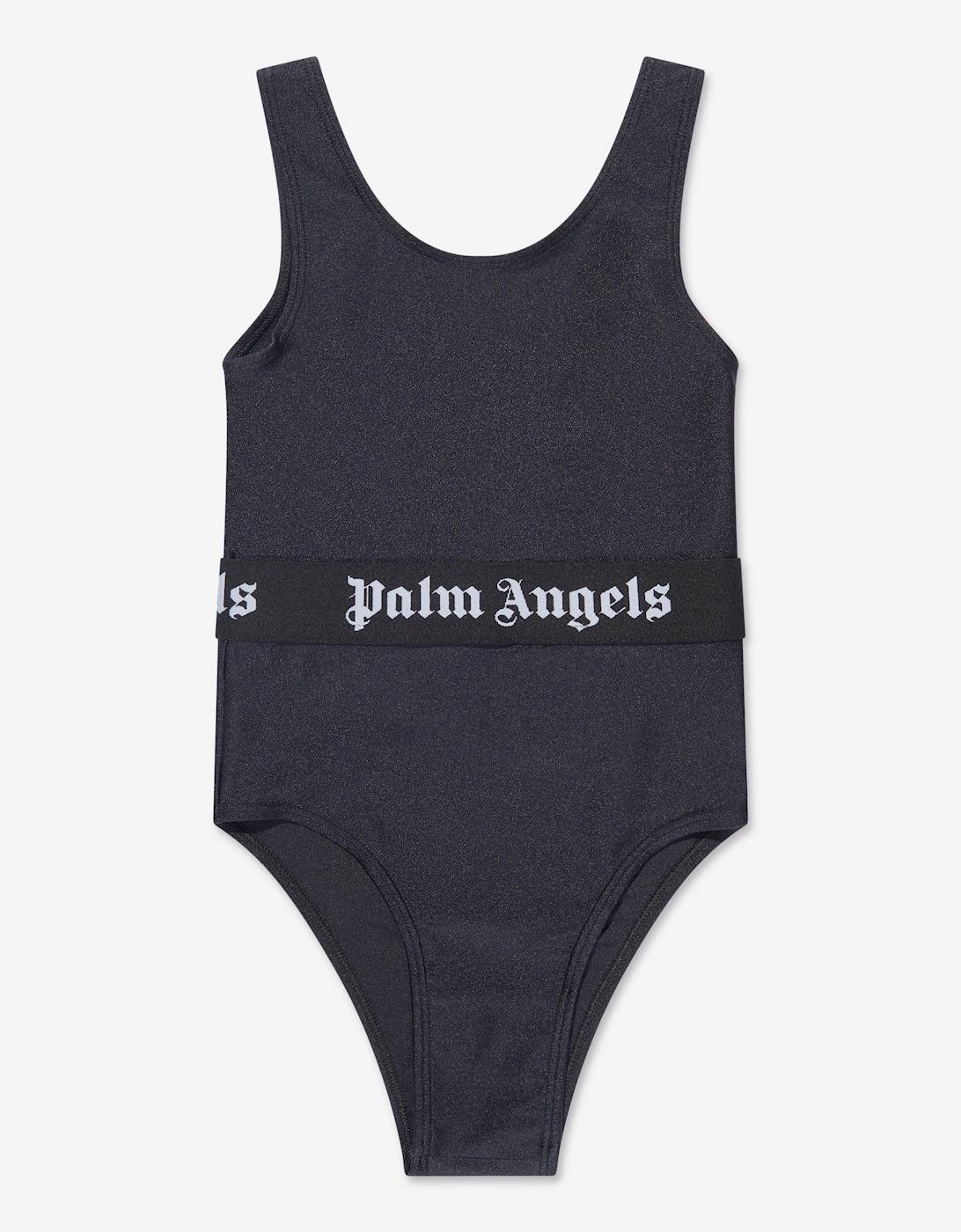 Girls Logo Band Swimsuit in Black, 5 of 4