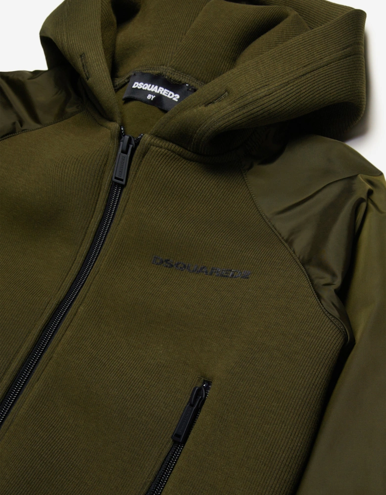 Kids Zip Up Top in Green