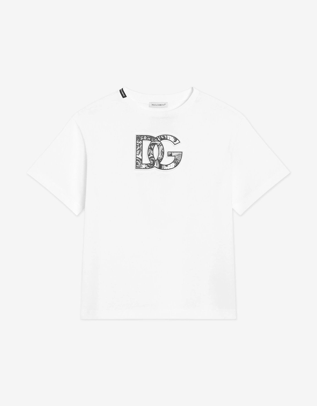 Boys Majolica Logo T-Shirt in White, 5 of 4