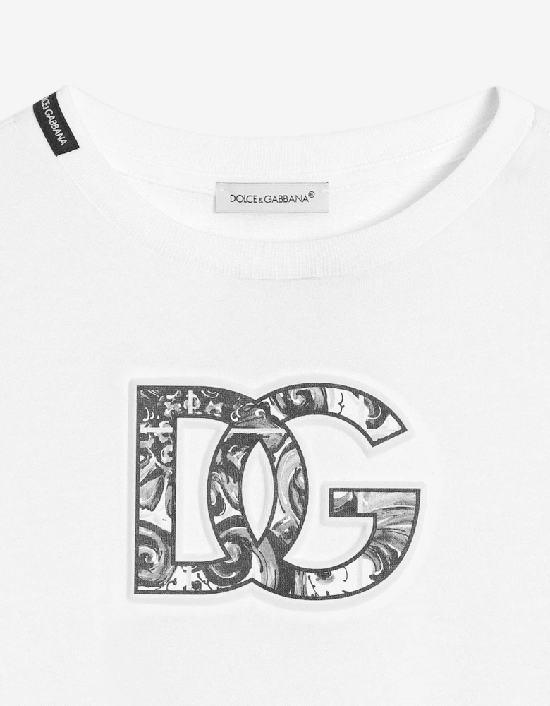 Boys Majolica Logo T-Shirt in White